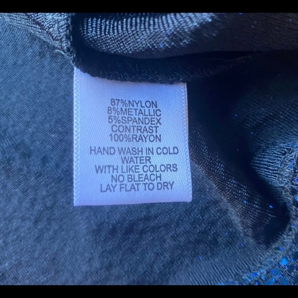 3X Gibson Cocktail sequin party dress royal blue flattering long sleeve - Picture 5 of 8